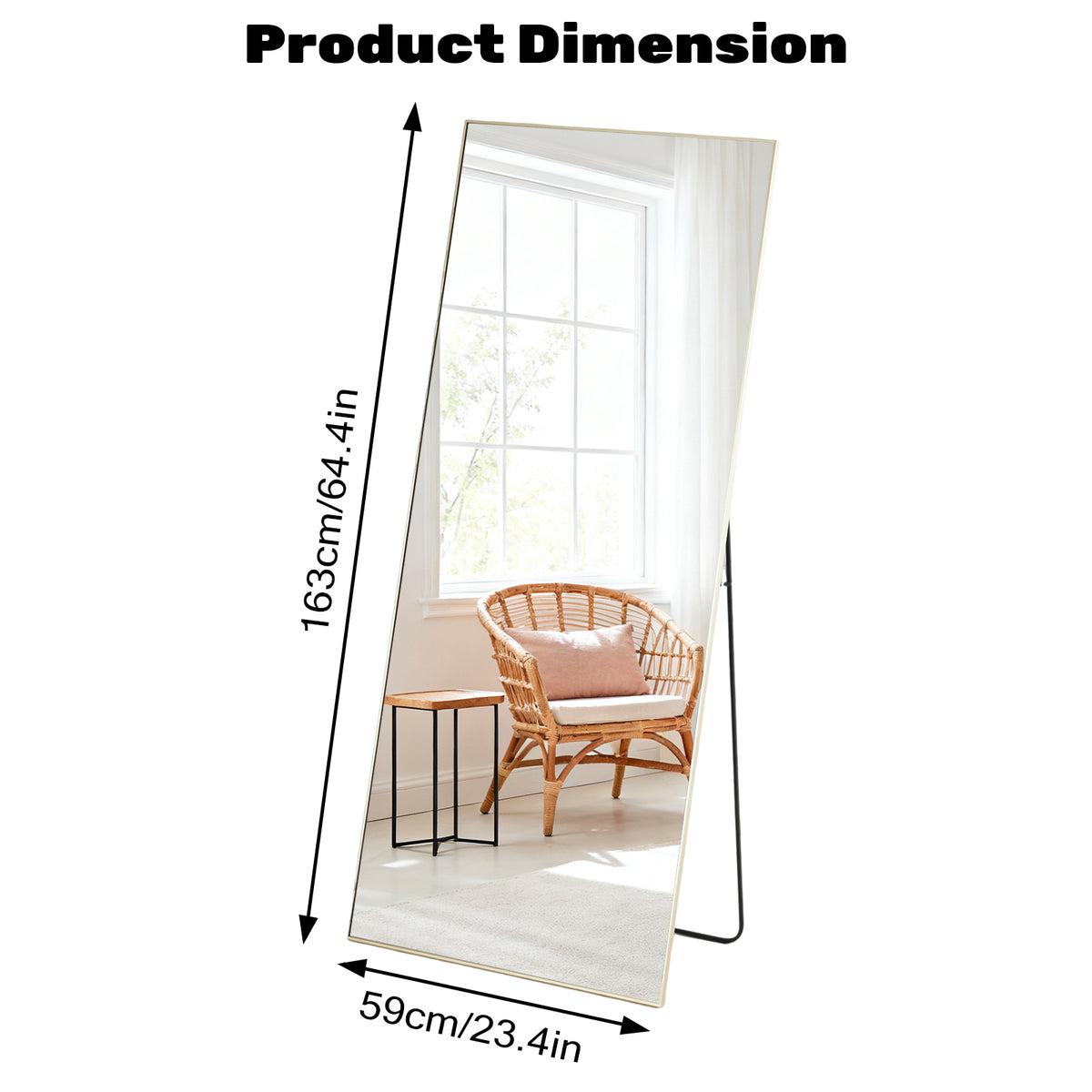 Full-Length Rectangular Standing Mirror
