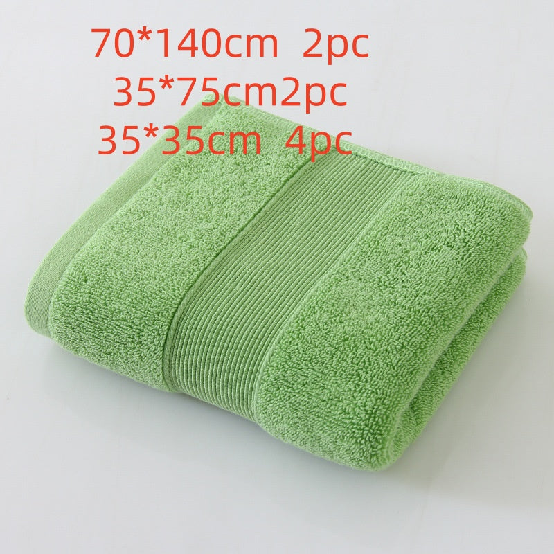 8-Piece Solid-Color Cotton Towel Set