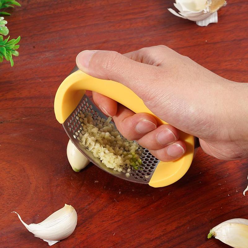 Stainless Steel Curved Manual Garlic Press