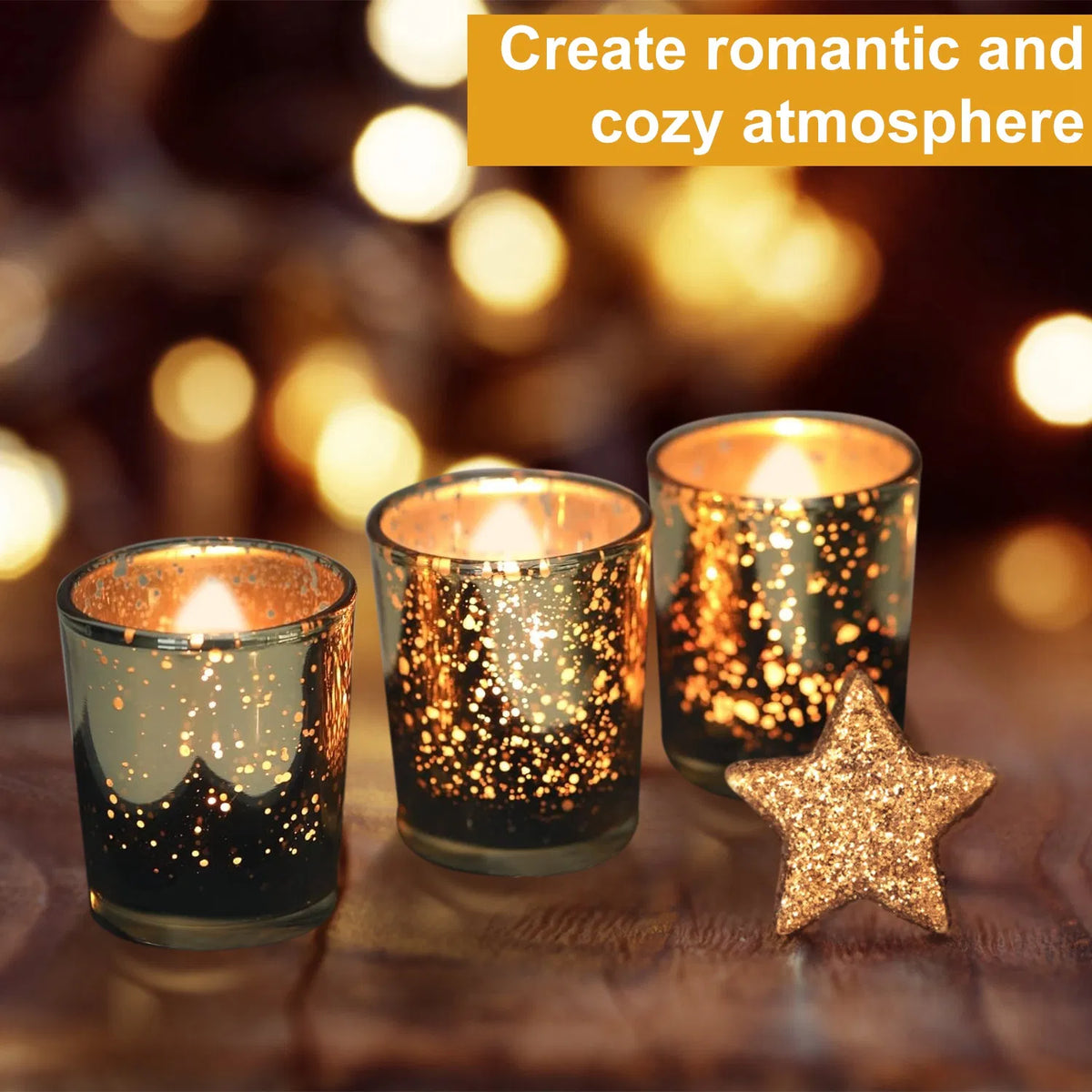 24-Piece Gold Mercury-Glass Candle Holder Set