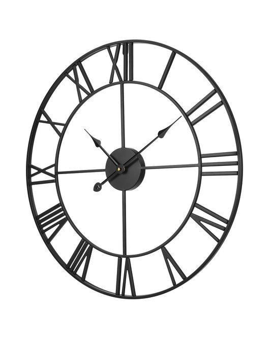 24-Inch Black Roman Numeral Wall Clock