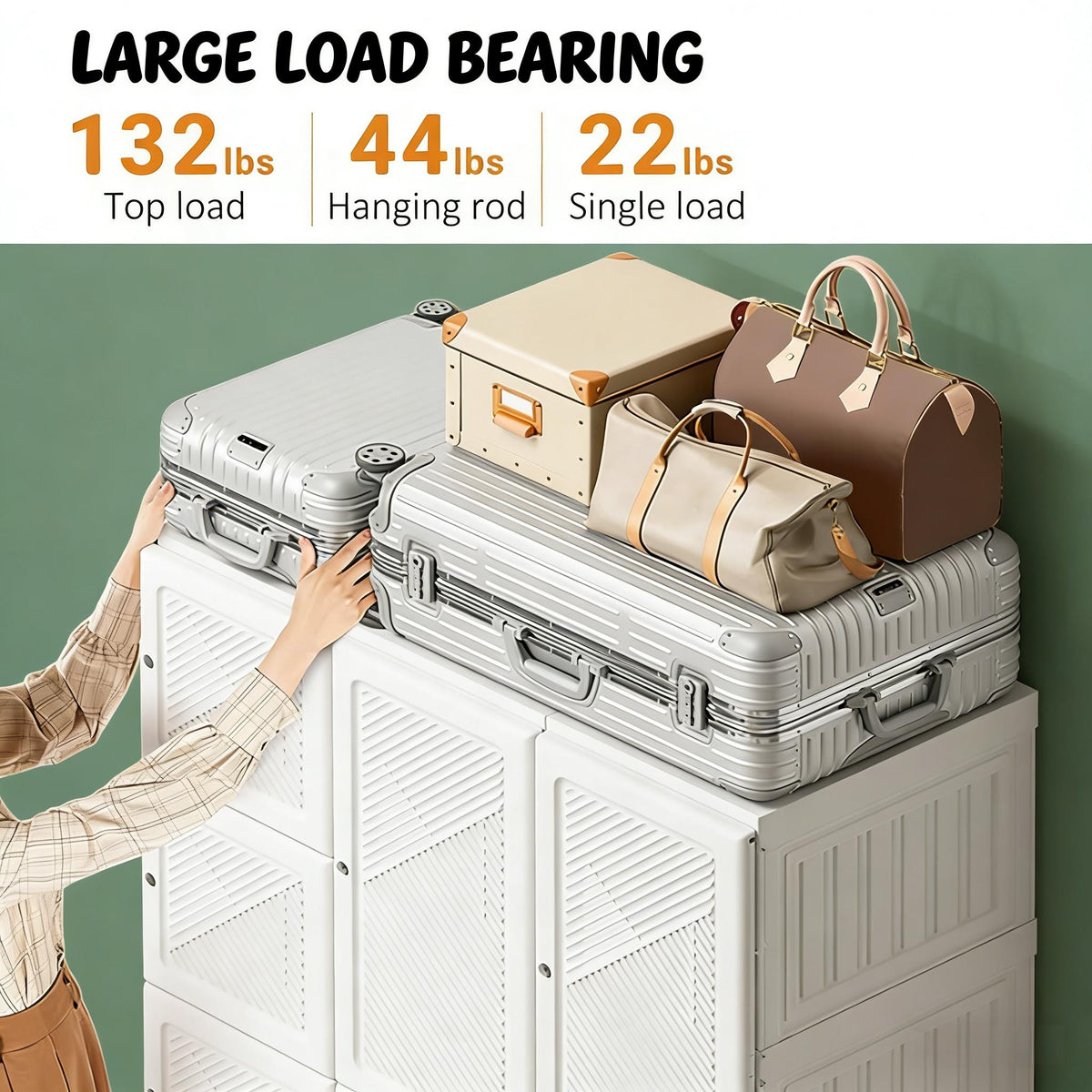 Portable Entryway Wardrobe Storage Cabinet
