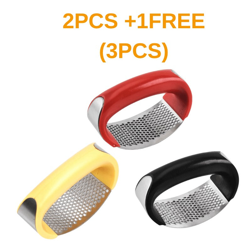 Stainless Steel Curved Manual Garlic Press