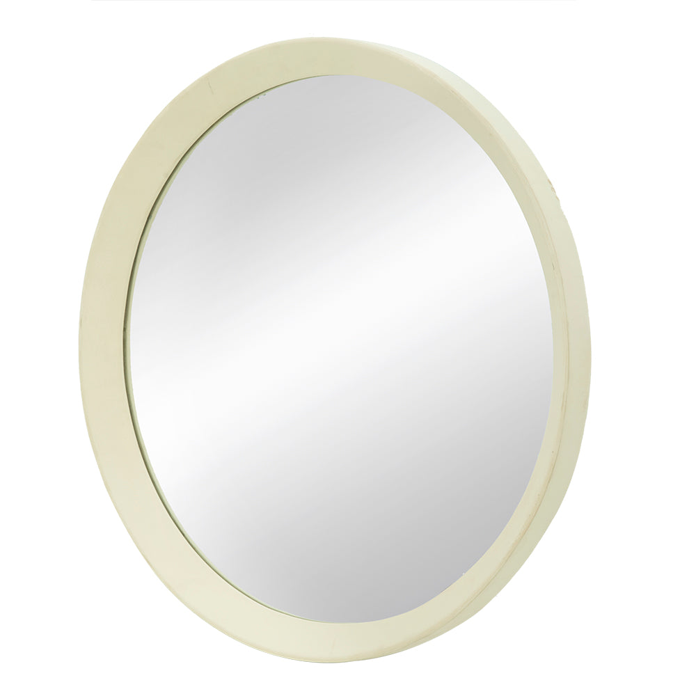 Round Mango Wood Framed Wall Mirror
