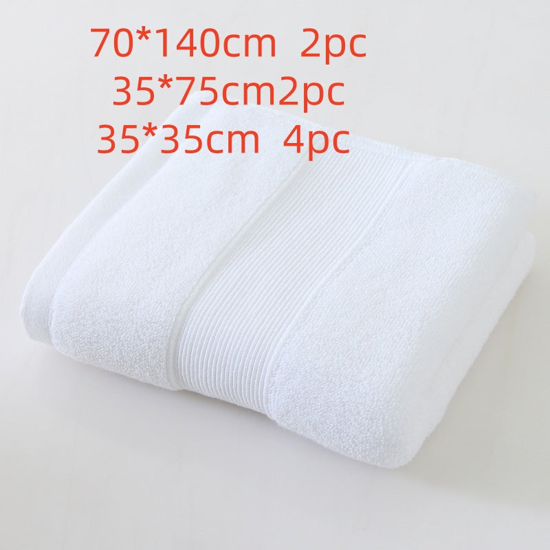 8-Piece Solid-Color Cotton Towel Set