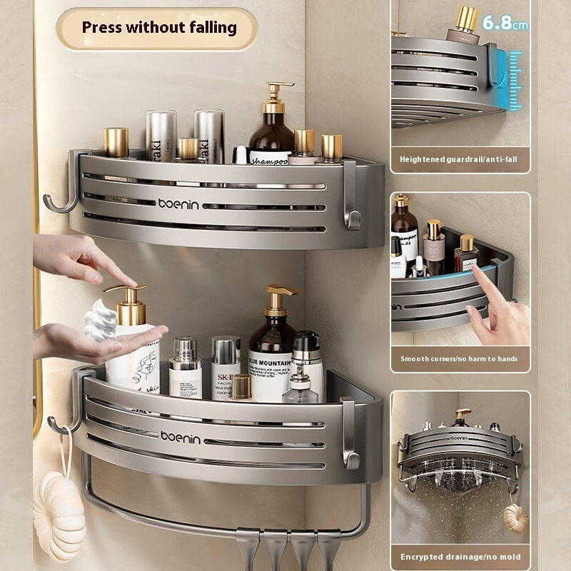 Raised Triangle Bathroom Storage Rack