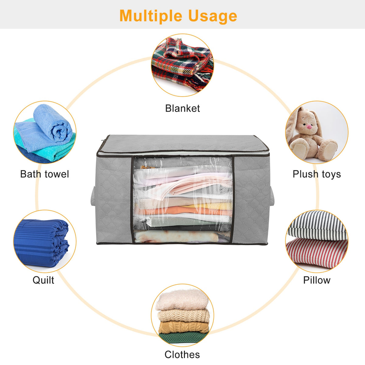 2-Piece Clothes Storage Bag Set with Clear Windows