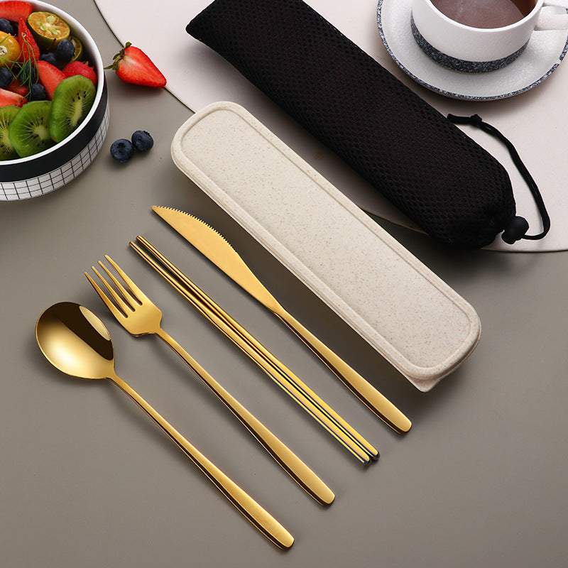 Portable Travel Cutlery Set with Carrying Bag