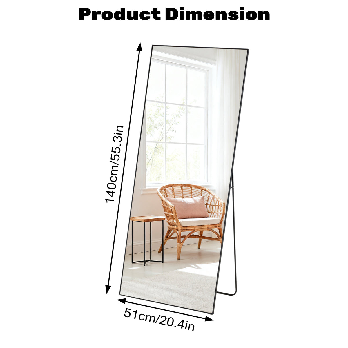 Full-Length Rectangular Standing Mirror