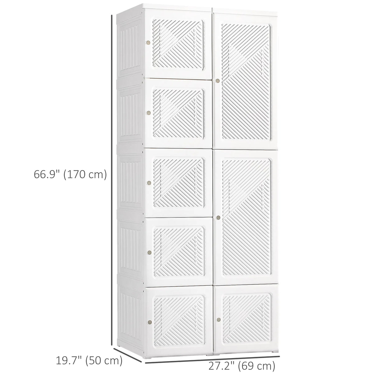 White Folding Cube Storage Wardrobe