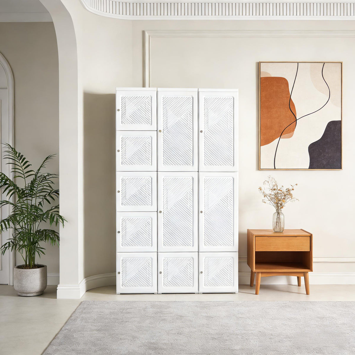 Portable Entryway Wardrobe Storage Cabinet