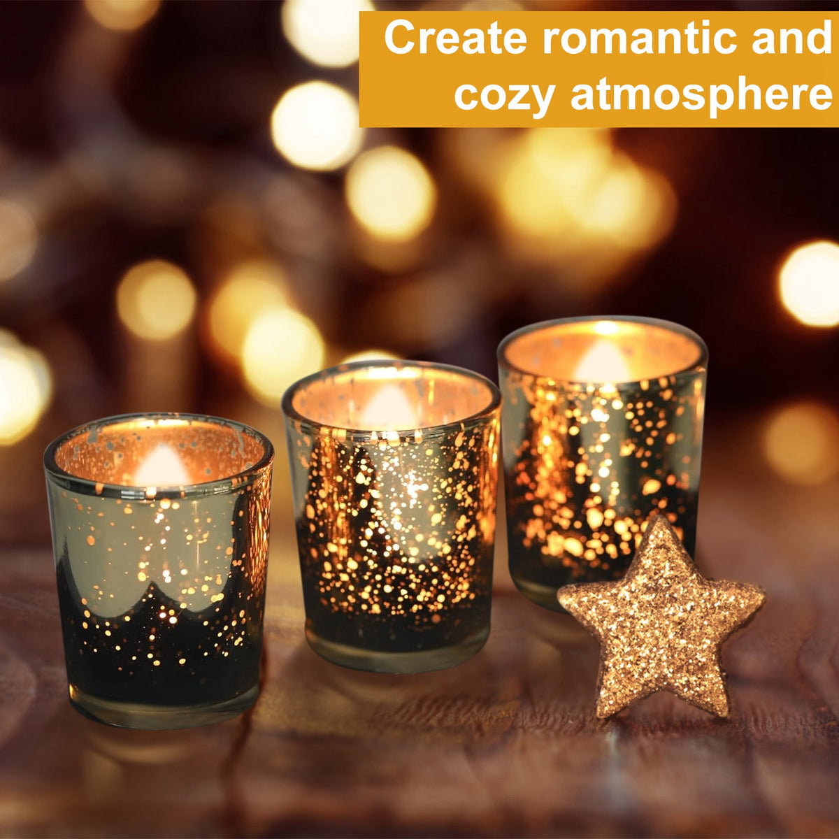 24 Gold Glass Votive and Tealight Candle Holders