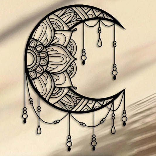 CIFbuy Mandala Moon Iron Wall Art