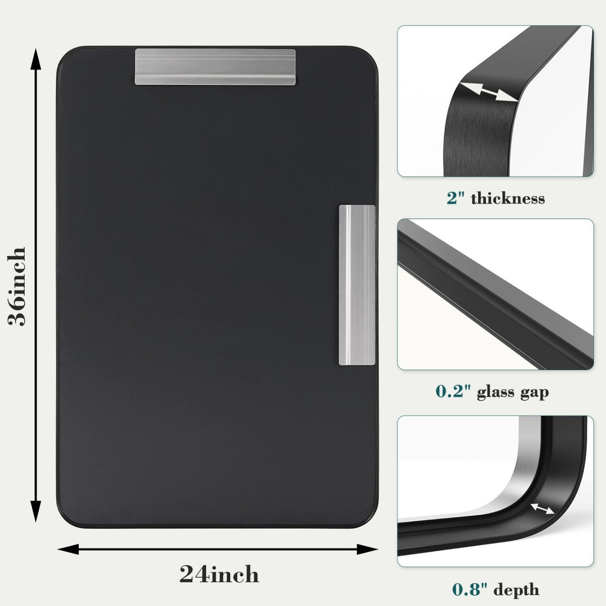 Rectangular Wall Mirror with Metal Frame