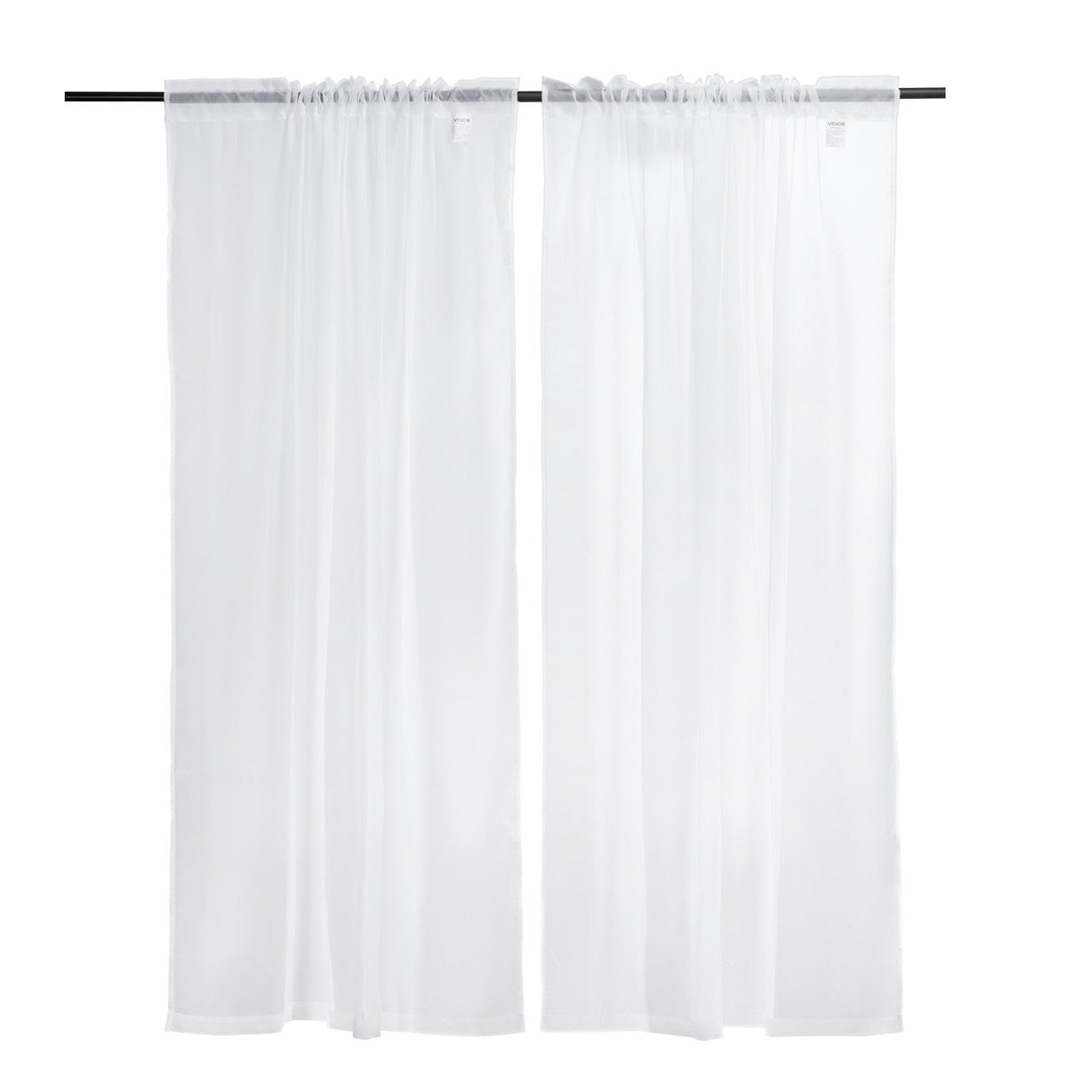 2 Sheer Rod-Pocket Curtain Panels, 52 x 84 Inches