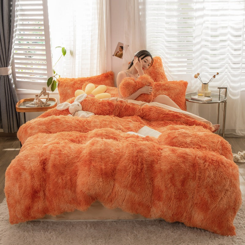 4-Piece Printed Velvet Bedding Set
