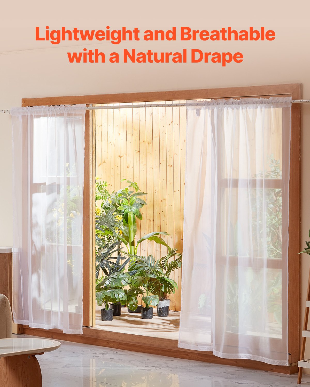 2 Sheer Rod-Pocket Curtain Panels, 52 x 84 Inches