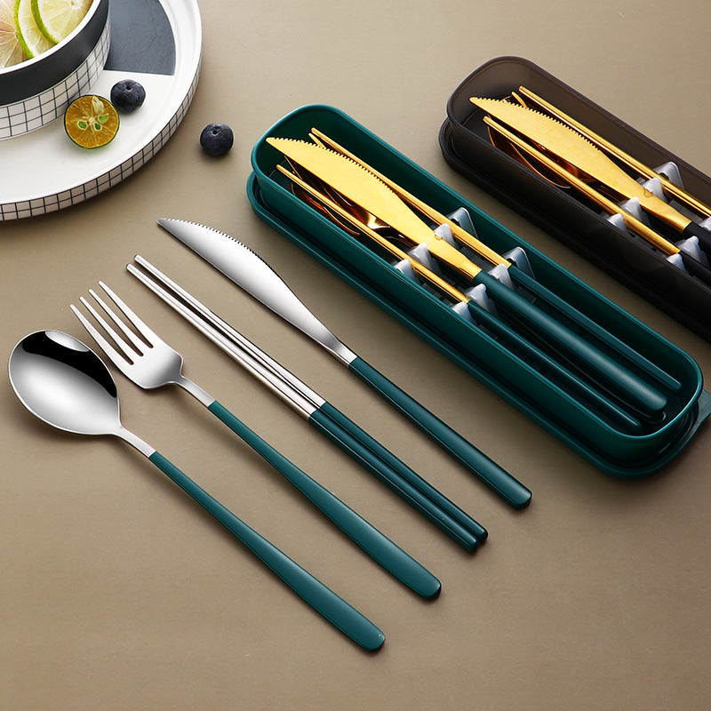Portable Travel Cutlery Set with Carrying Bag
