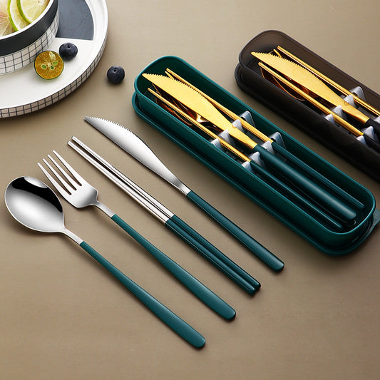 Portable Travel Cutlery Set with Carrying Bag