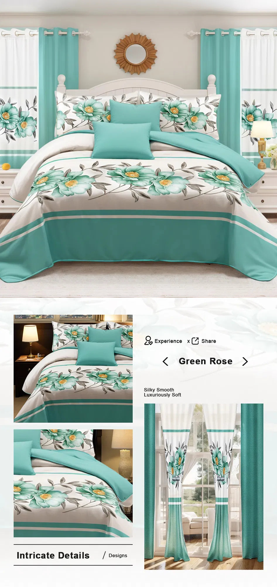 9-Piece Quilted Bedspread and Curtain Set