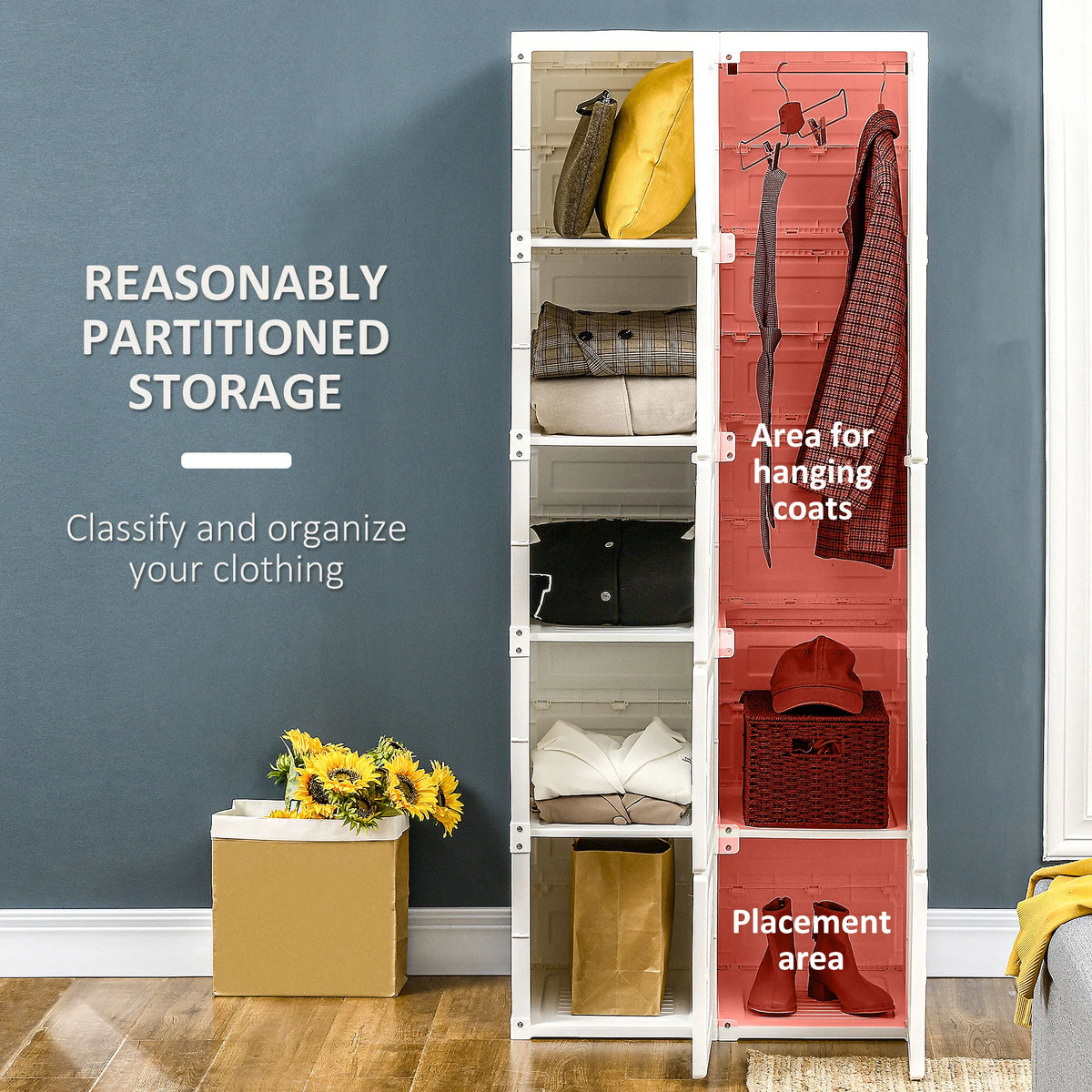 White Folding Cube Storage Wardrobe