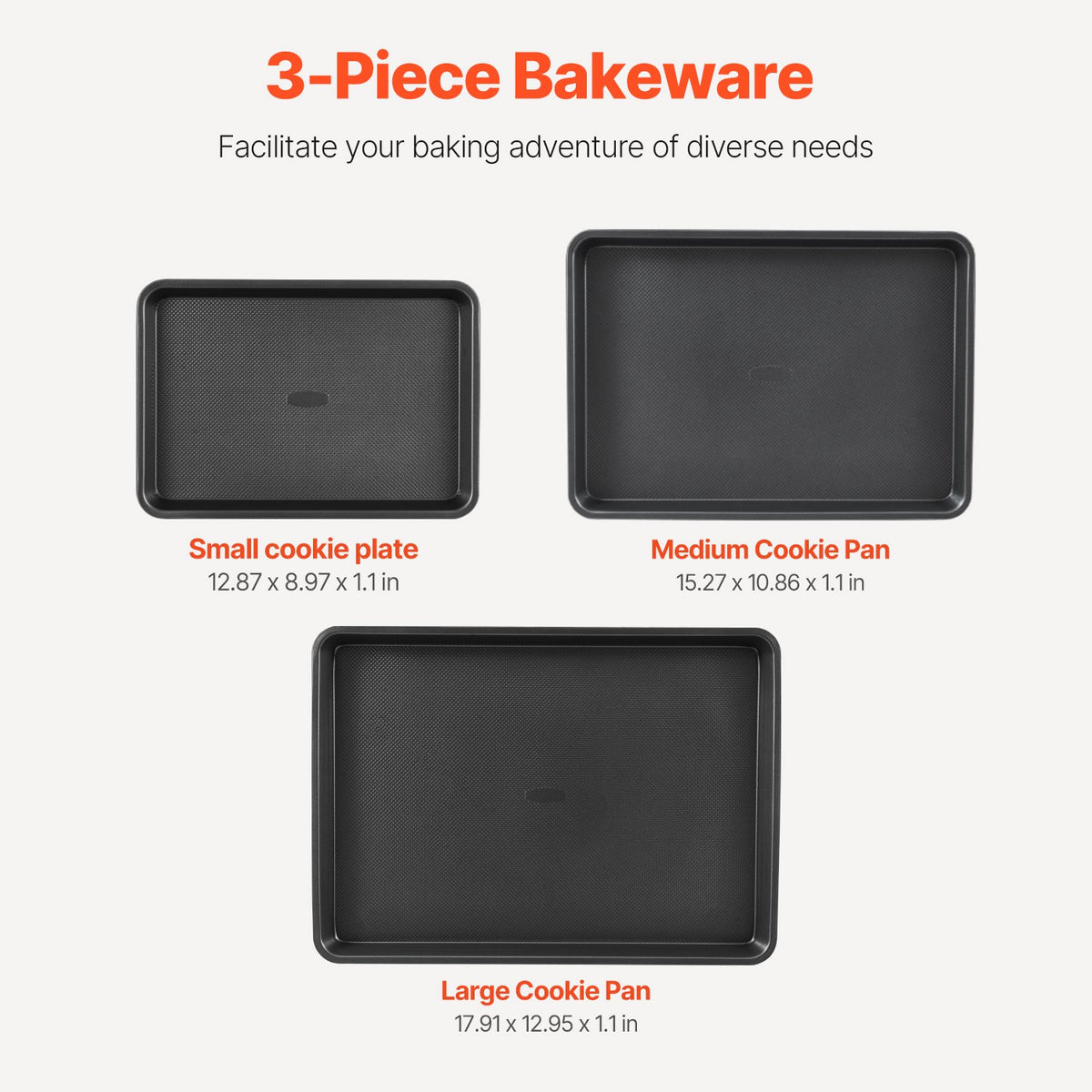 3-Piece Nonstick Carbon Steel Bakeware Set