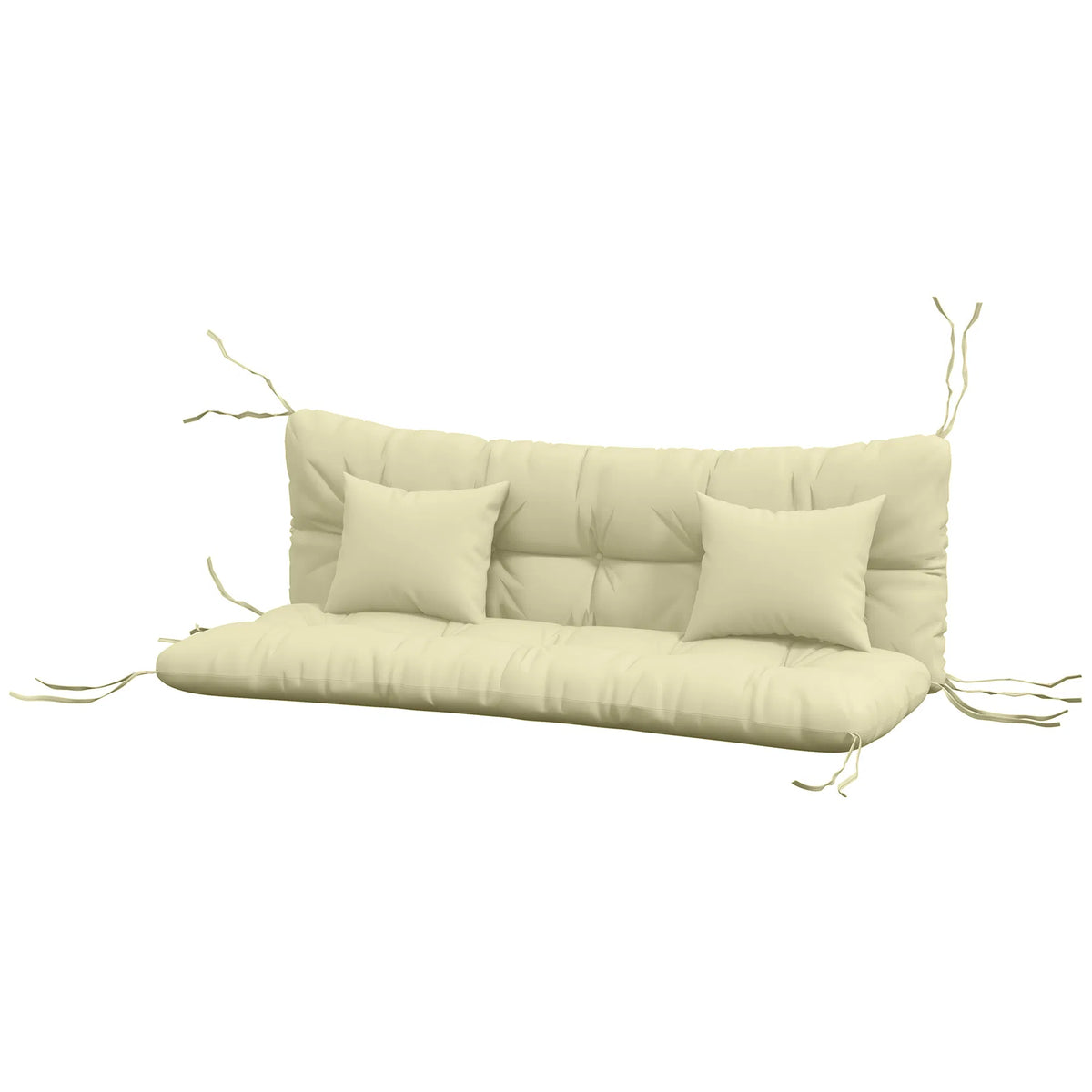 4-Piece Cream Patio Chair Cushion Set with Ties