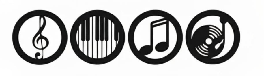 Black Wooden Music Notes Wall Decor