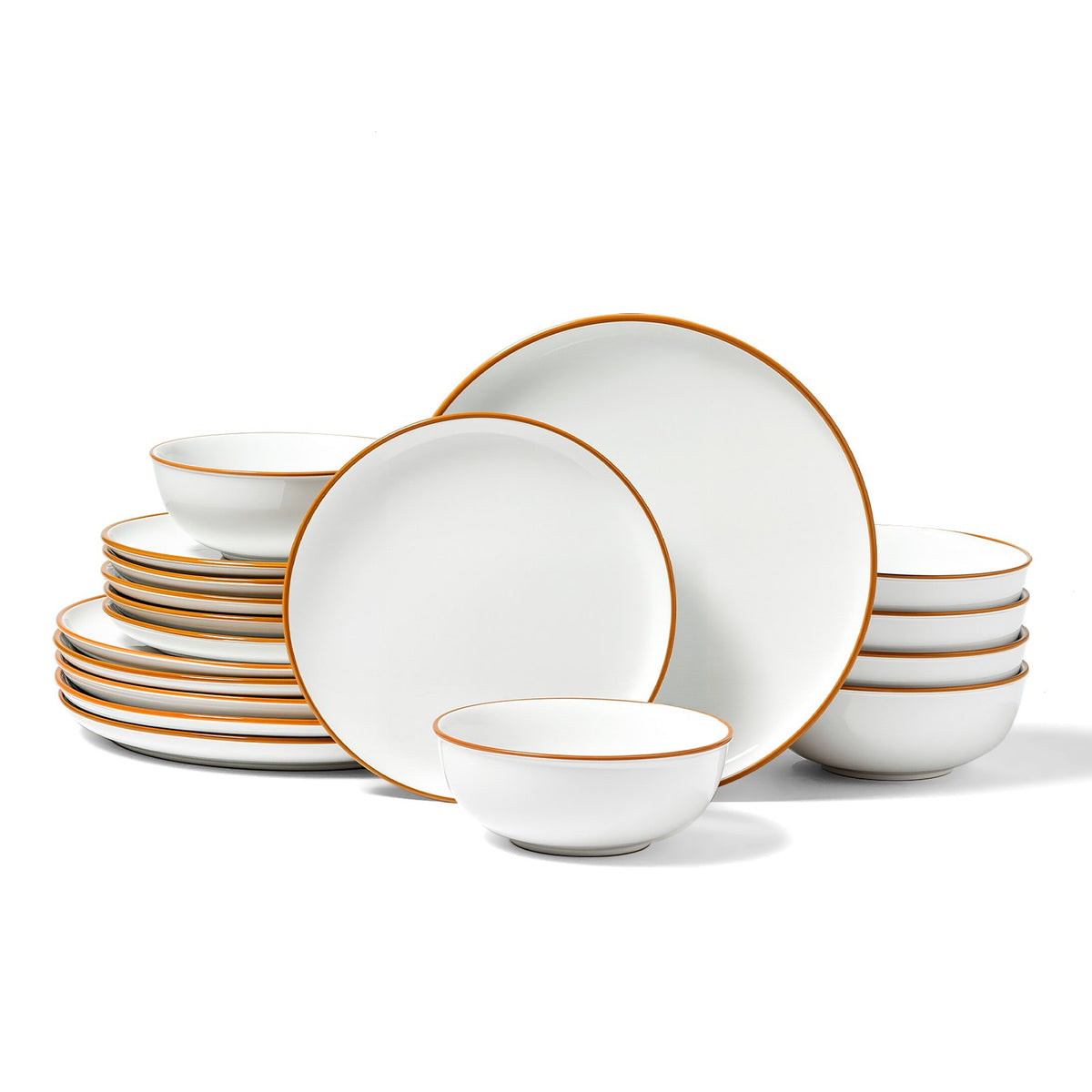 18-Piece White Ceramic Dinnerware Set for 6