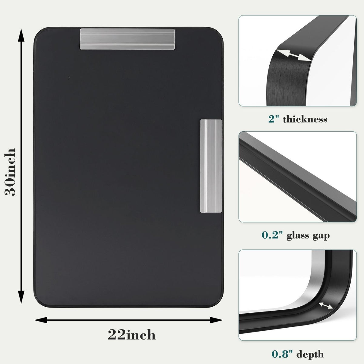 Rectangular Wall Mirror with Metal Frame