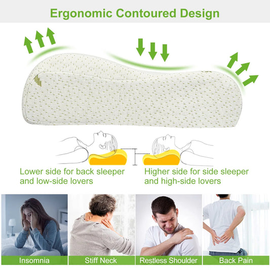 Contoured Cervical Neck Pillow for Side Sleepers