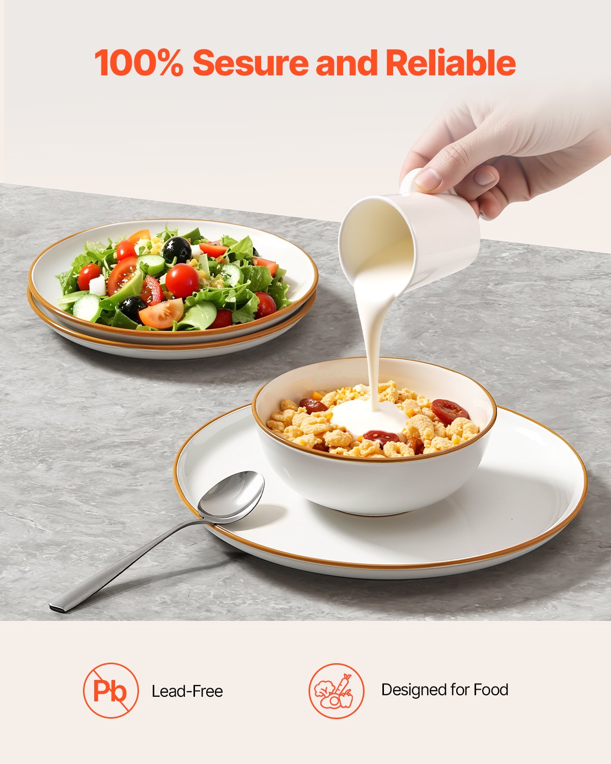 12-Piece White Ceramic Dinnerware Set for 4