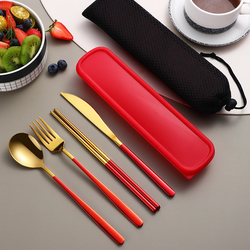 Portable Travel Cutlery Set with Carrying Bag