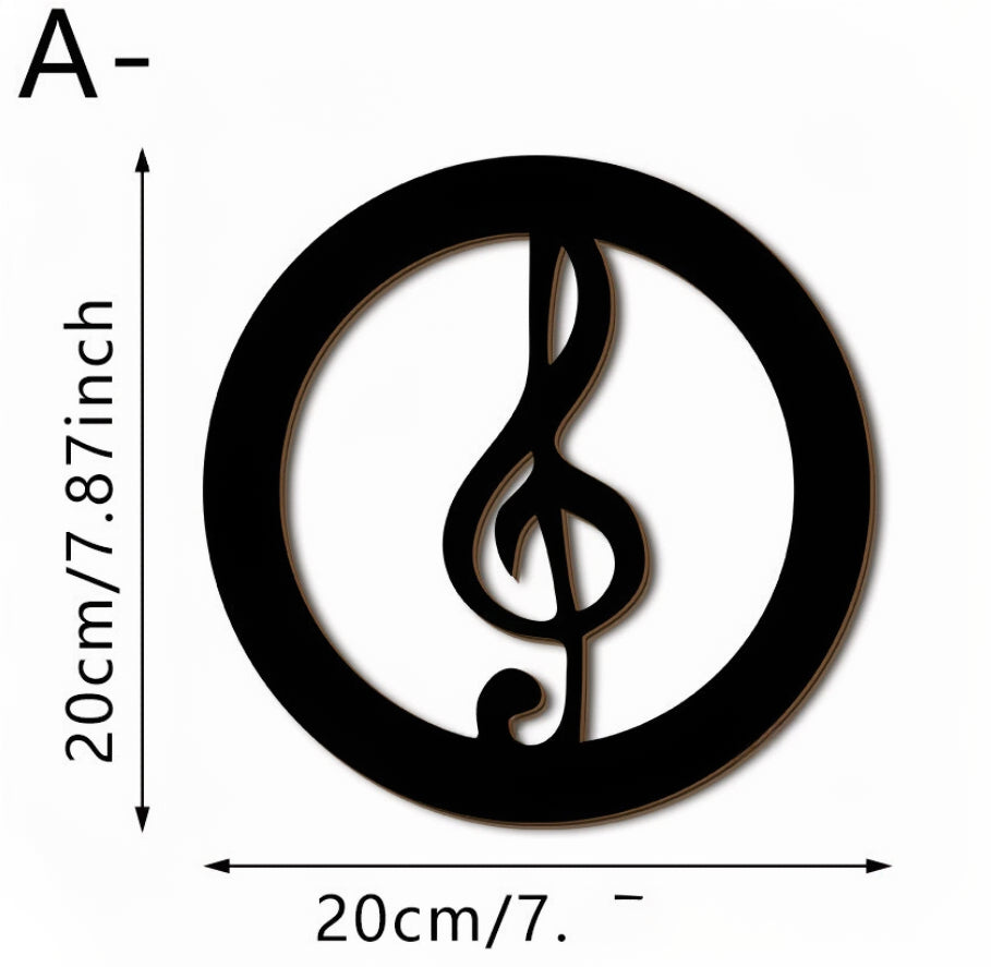 Black Wooden Music Notes Wall Decor