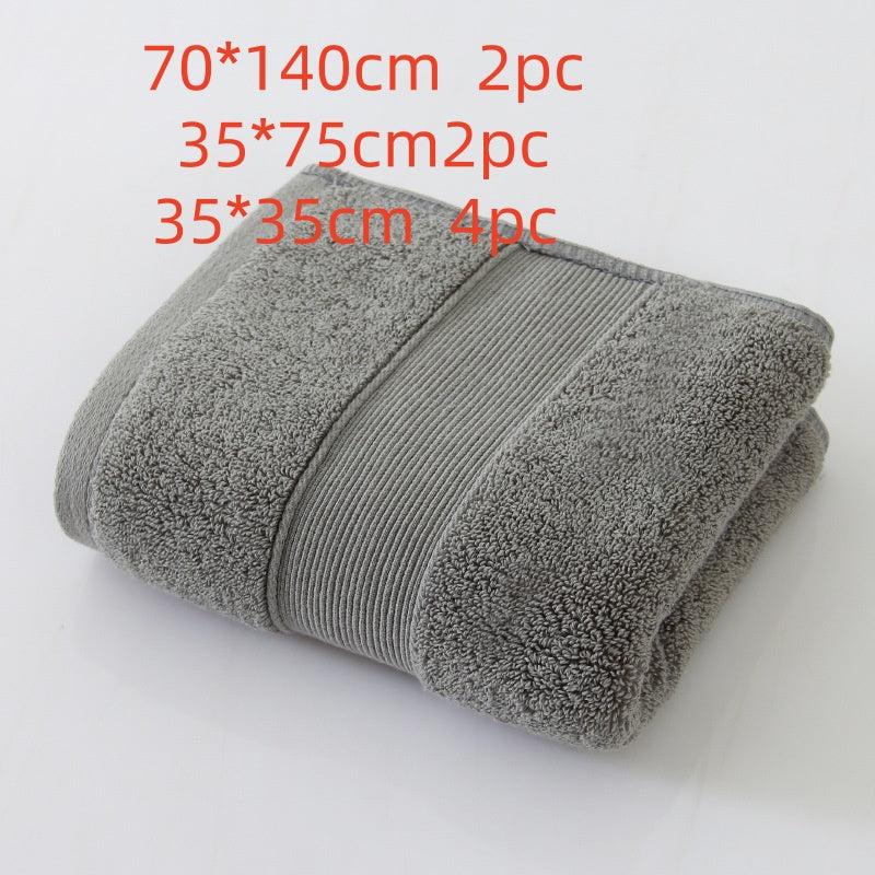 8-Piece Solid-Color Cotton Towel Set