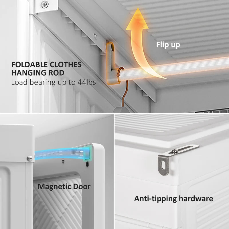 Portable Entryway Wardrobe Storage Cabinet