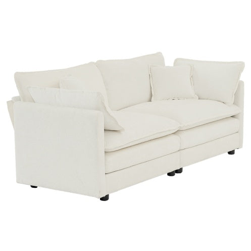 Fabric Double Sofa with 4 Pillows