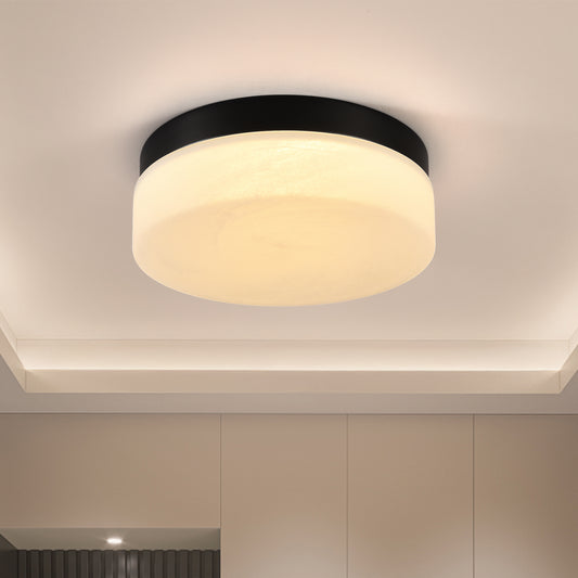 12-Inch Black LED Flush-Mount Ceiling Light, 24W