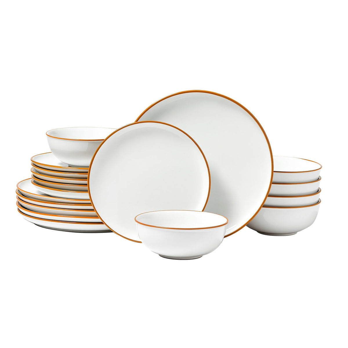 18-Piece White Ceramic Dinnerware Set for 6