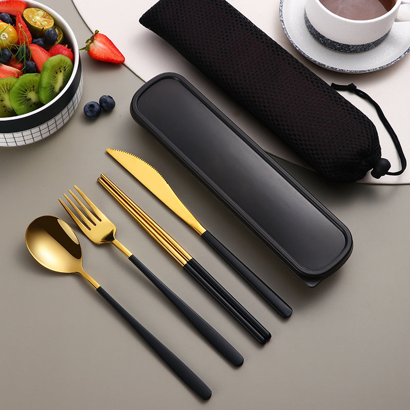 Portable Travel Cutlery Set with Carrying Bag