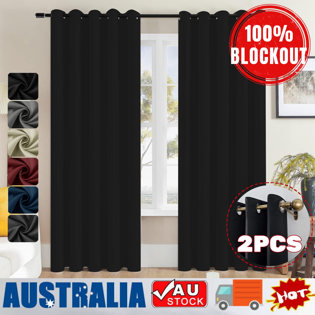 Cream Eyelet Curtain Pair, 132 x 242 cm