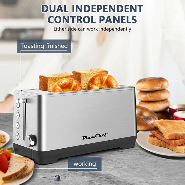 4-Slice Stainless Steel Long-Slot Toaster