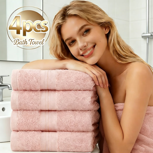 4-Piece Cotton Bath Towel Set, 70 x 140 cm