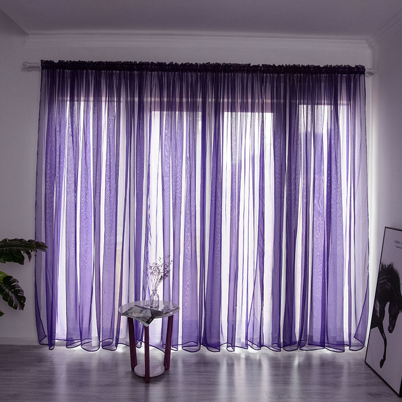 Solid-Color Gauze Curtain