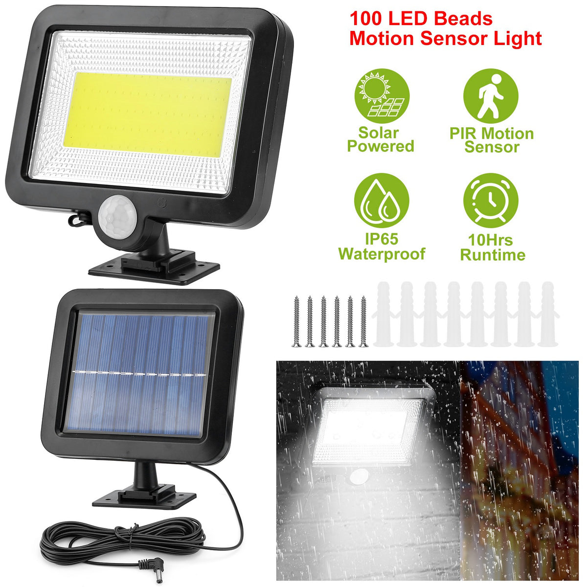 Solar Motion Sensor Outdoor Wall Light