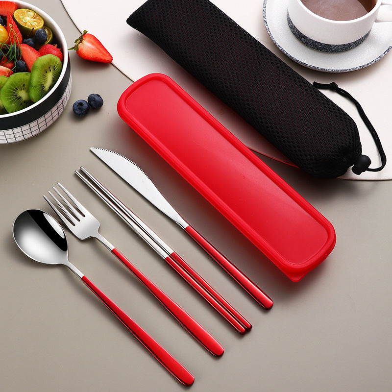 Portable Travel Cutlery Set with Carrying Bag
