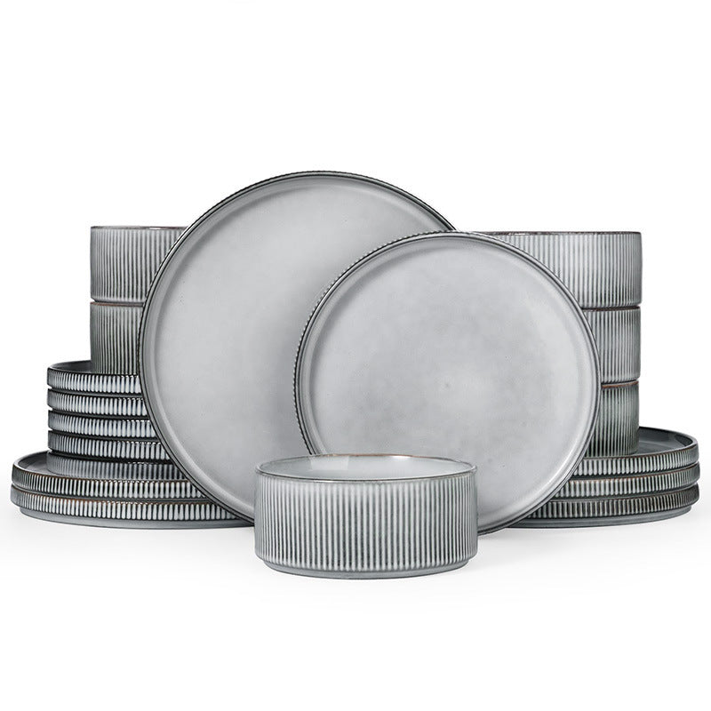 Vintage-Style Embossed Ceramic Dinnerware