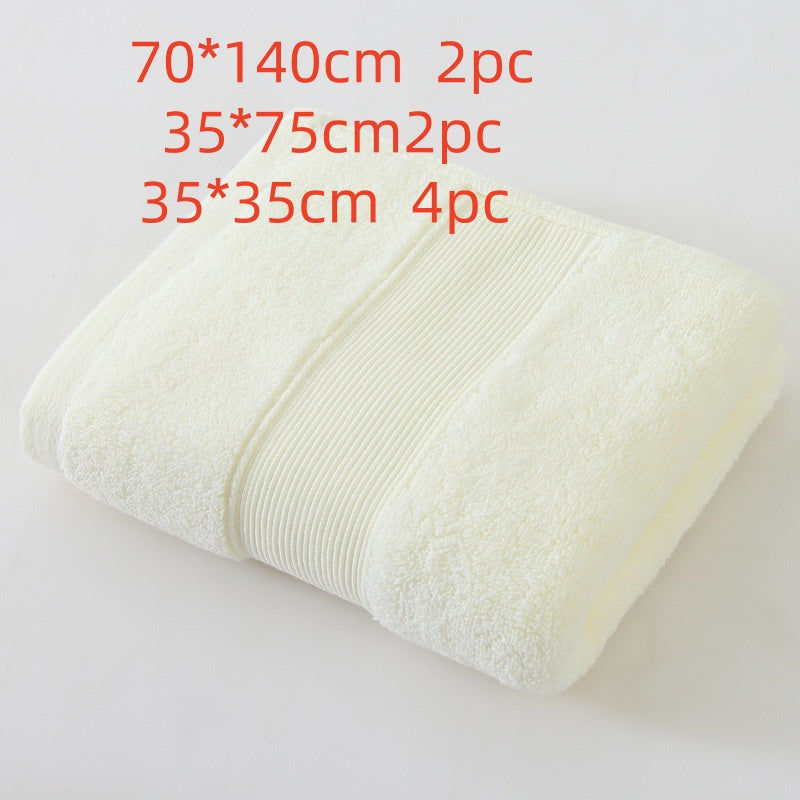8-Piece Solid-Color Cotton Towel Set