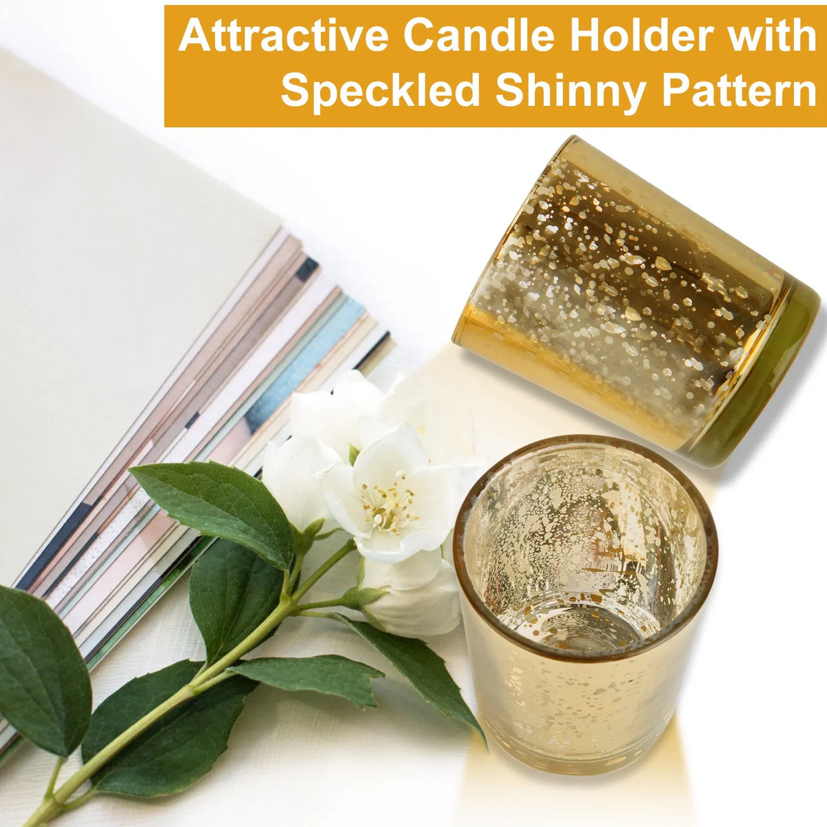 24-Piece Gold Mercury-Glass Candle Holder Set