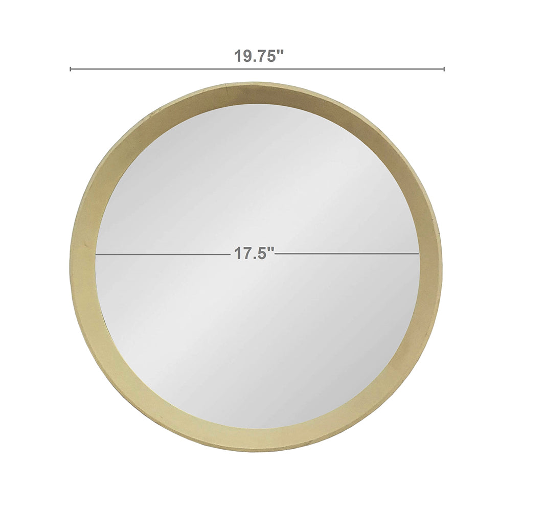 Round Mango Wood Framed Wall Mirror